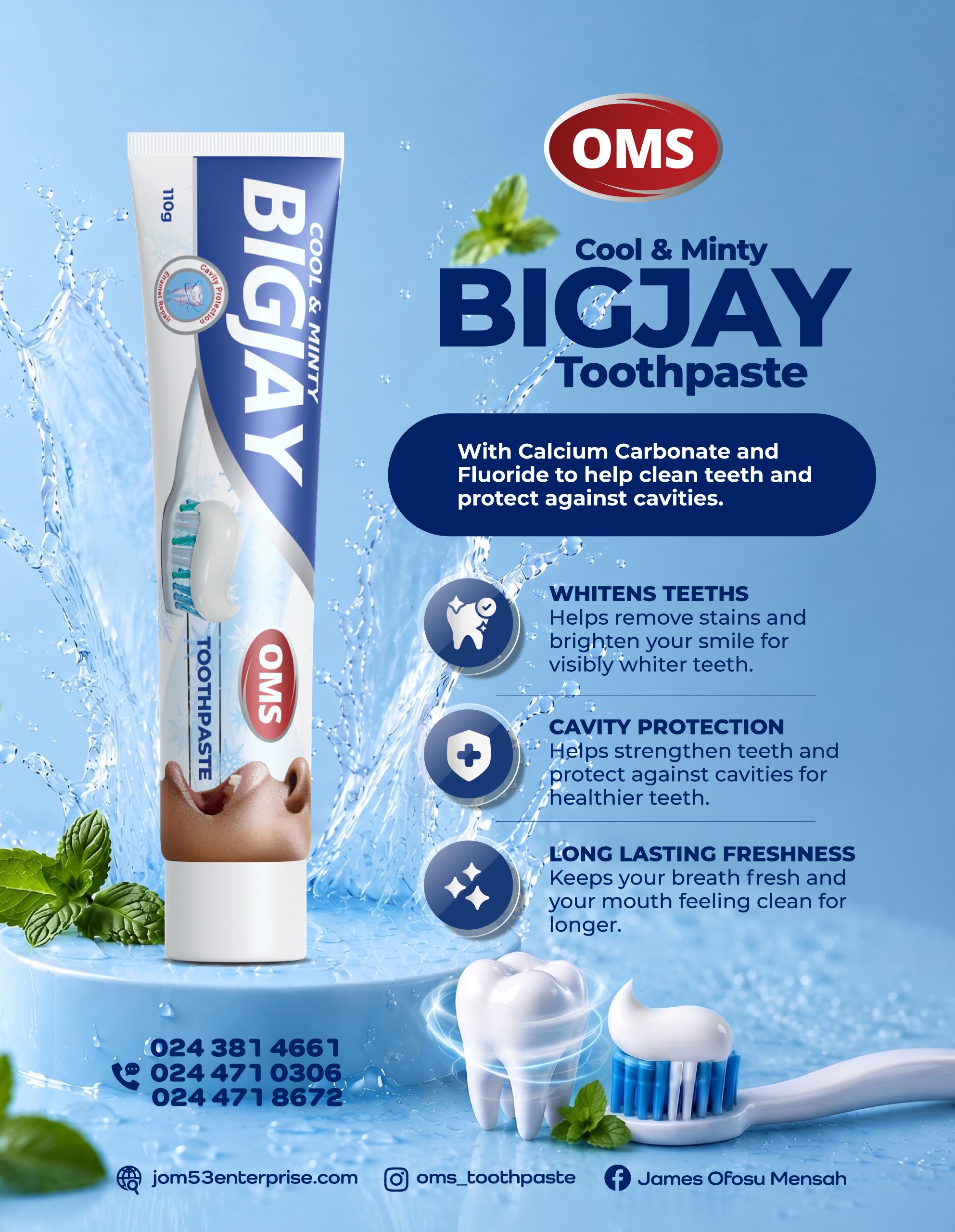 OMS Big Jay Cool and Minty toothpaste flyer