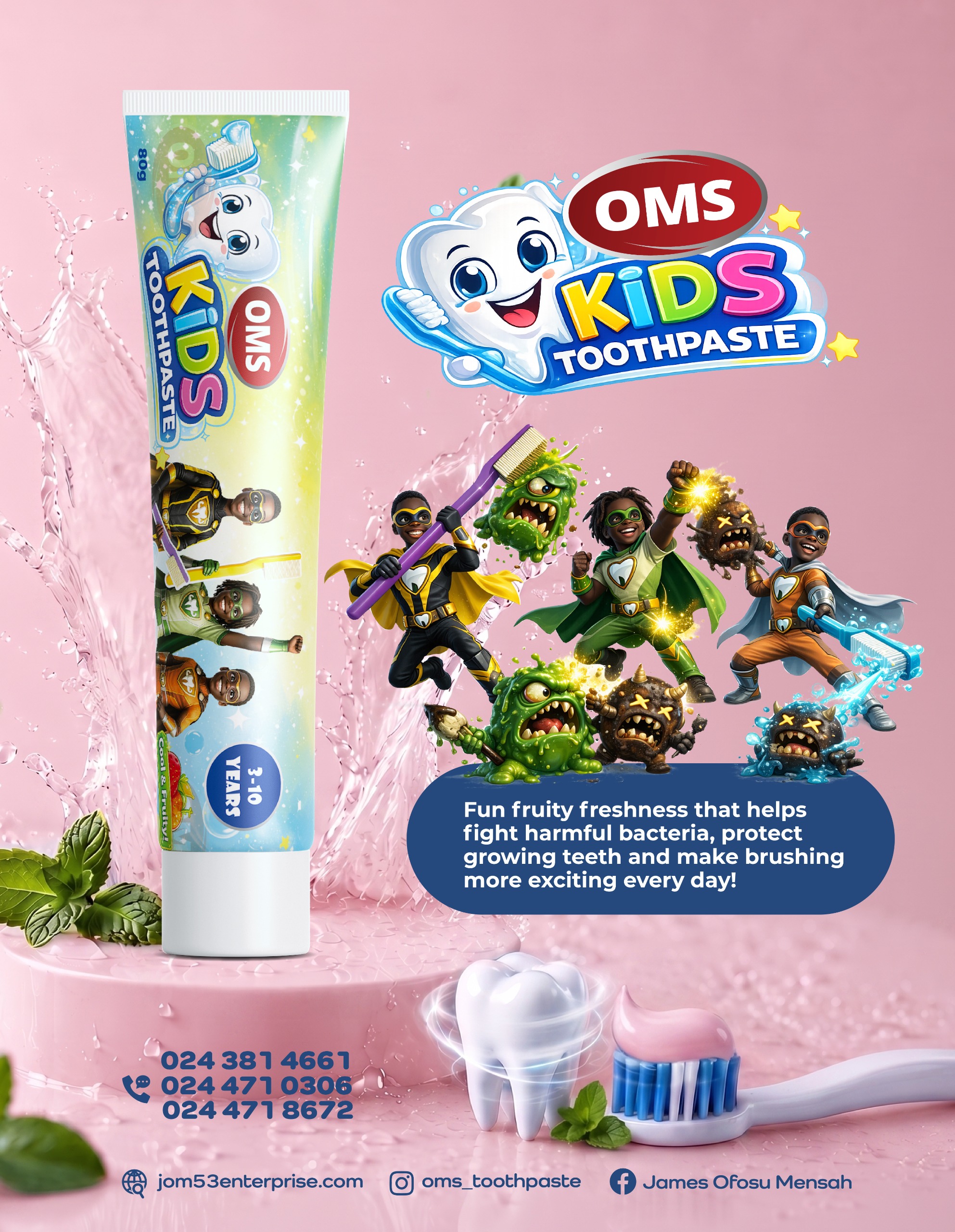 OMS Salt Mint Charcoal toothpaste flyer