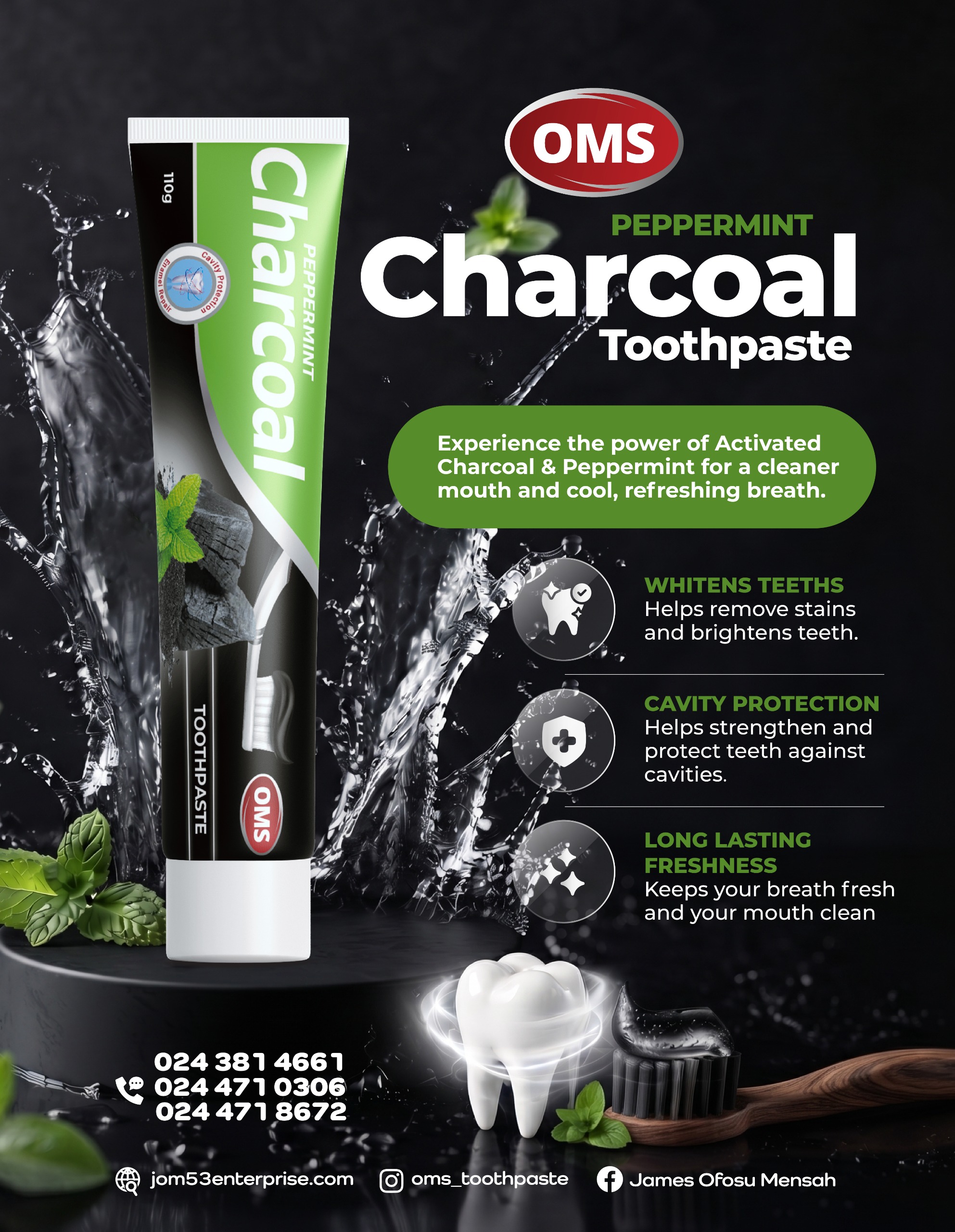 OMS White SaltMint toothpaste flyer