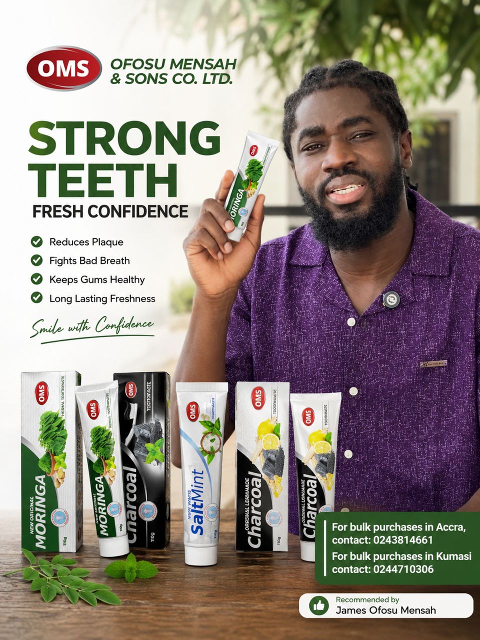 OMS Strong Teeth, Fresh Confidence promotional flyer