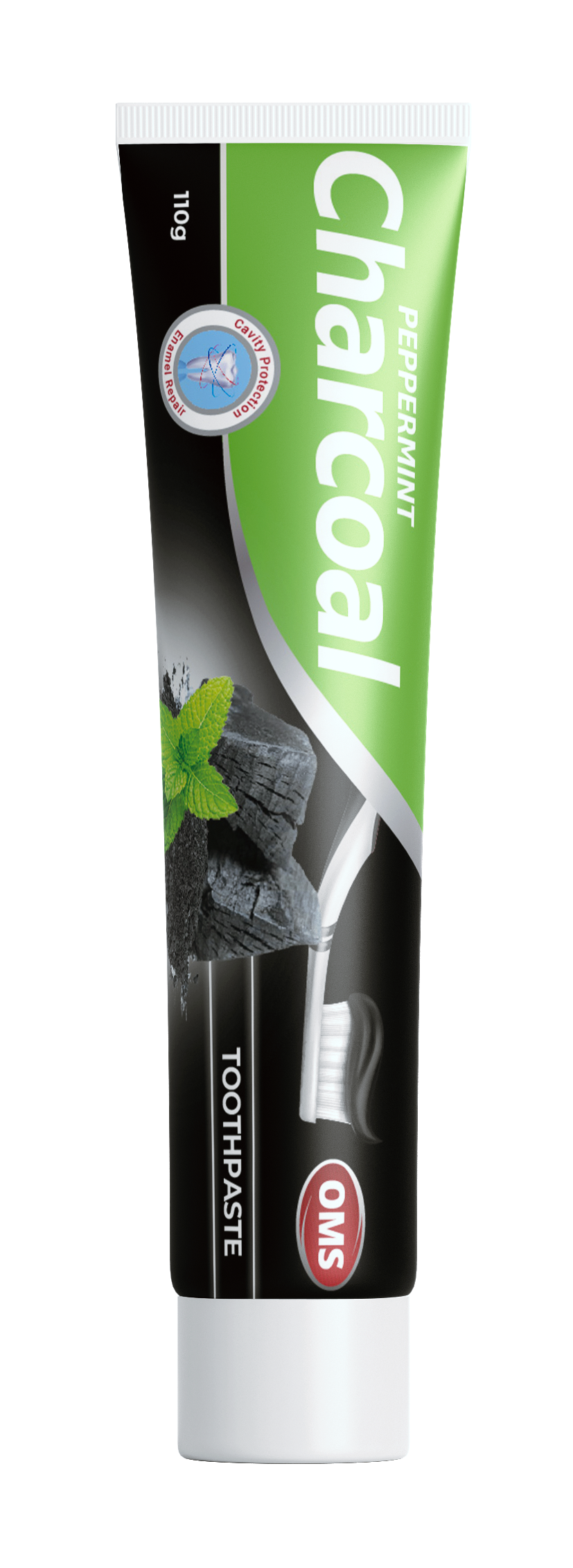 OMS Peppermint Charcoal toothpaste