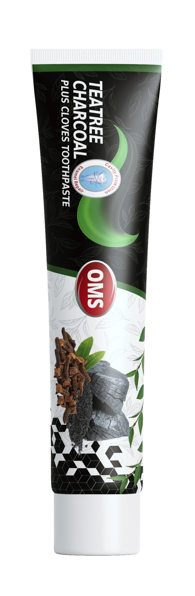 OMS TeaTree Charcoal Plus Cloves toothpaste